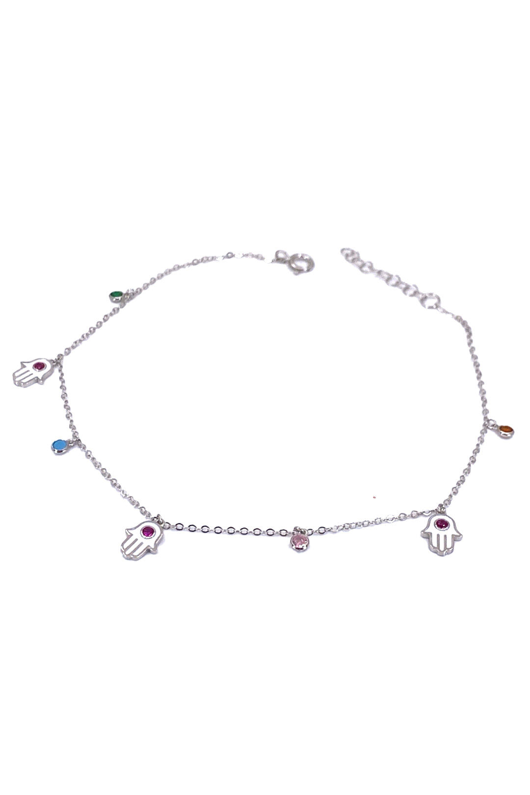 Renkli Tohum Ve El Gümüş Halhal