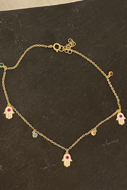 Renkli Tohum Ve El Gümüş Halhal