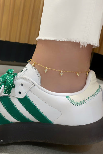 Dört Tohum Sallantılı Gümüş Halhal