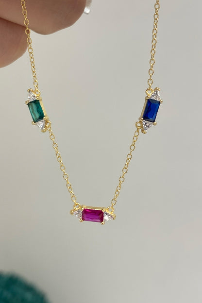 Mix Baget Ve Üçgen Taşlı Gümüş Halhal