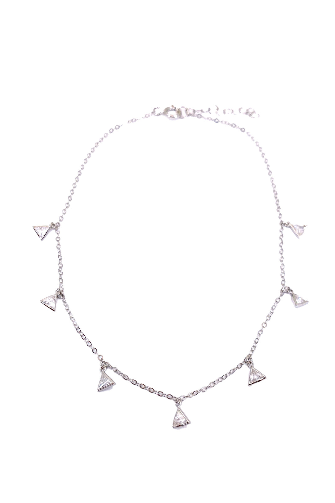 Üçgen Taş Sallantılı Gümüş Halhal