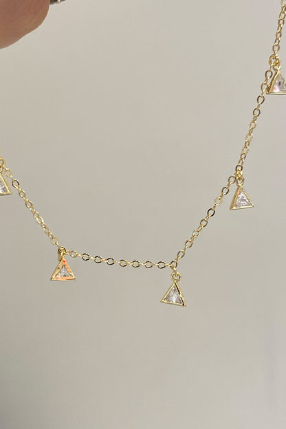 Üçgen Taş Sallantılı Gümüş Halhal