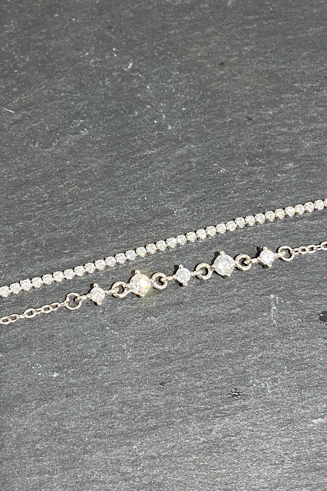 İnce Suyolu ve Beş Taş Detay İkili Gümüş Halhal