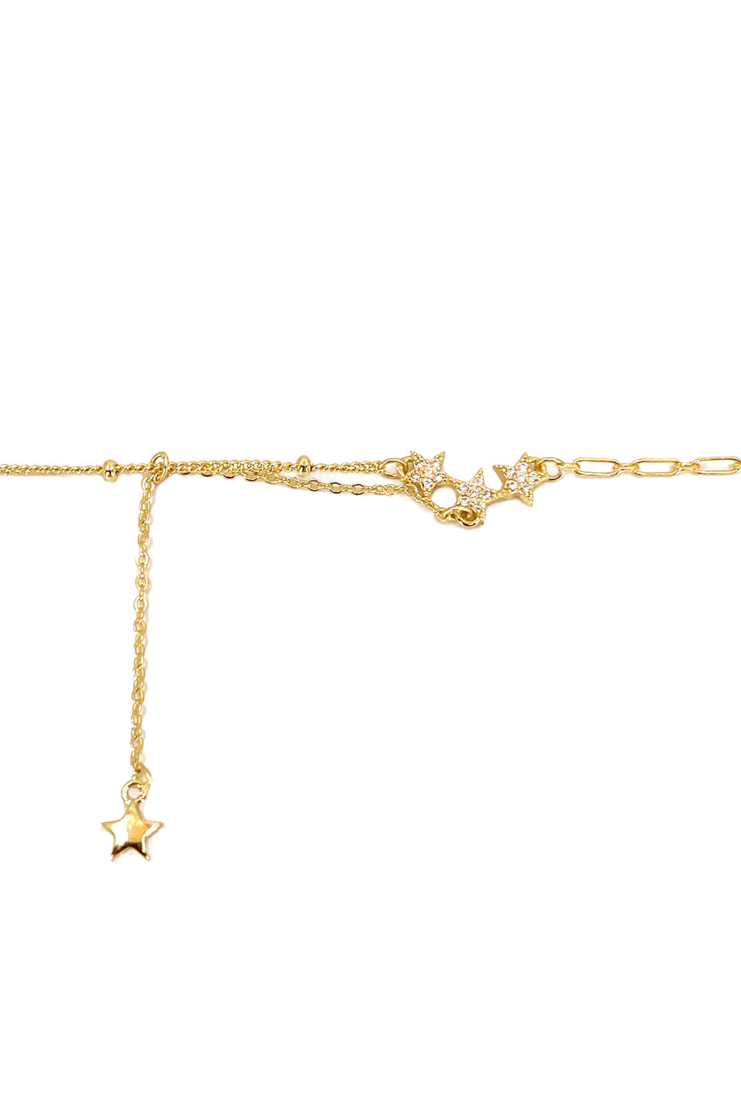 Üç Yıldız ve Sallantı Detay Gümüş Halhal