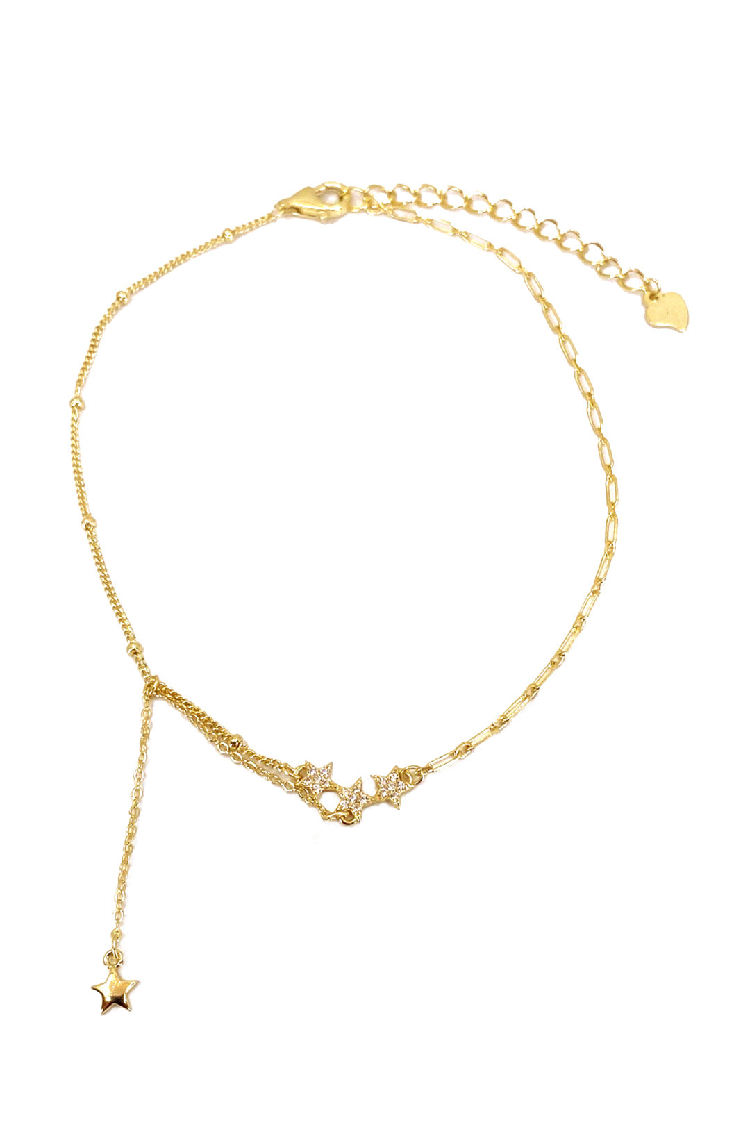 Üç Yıldız ve Sallantı Detay Gümüş Halhal