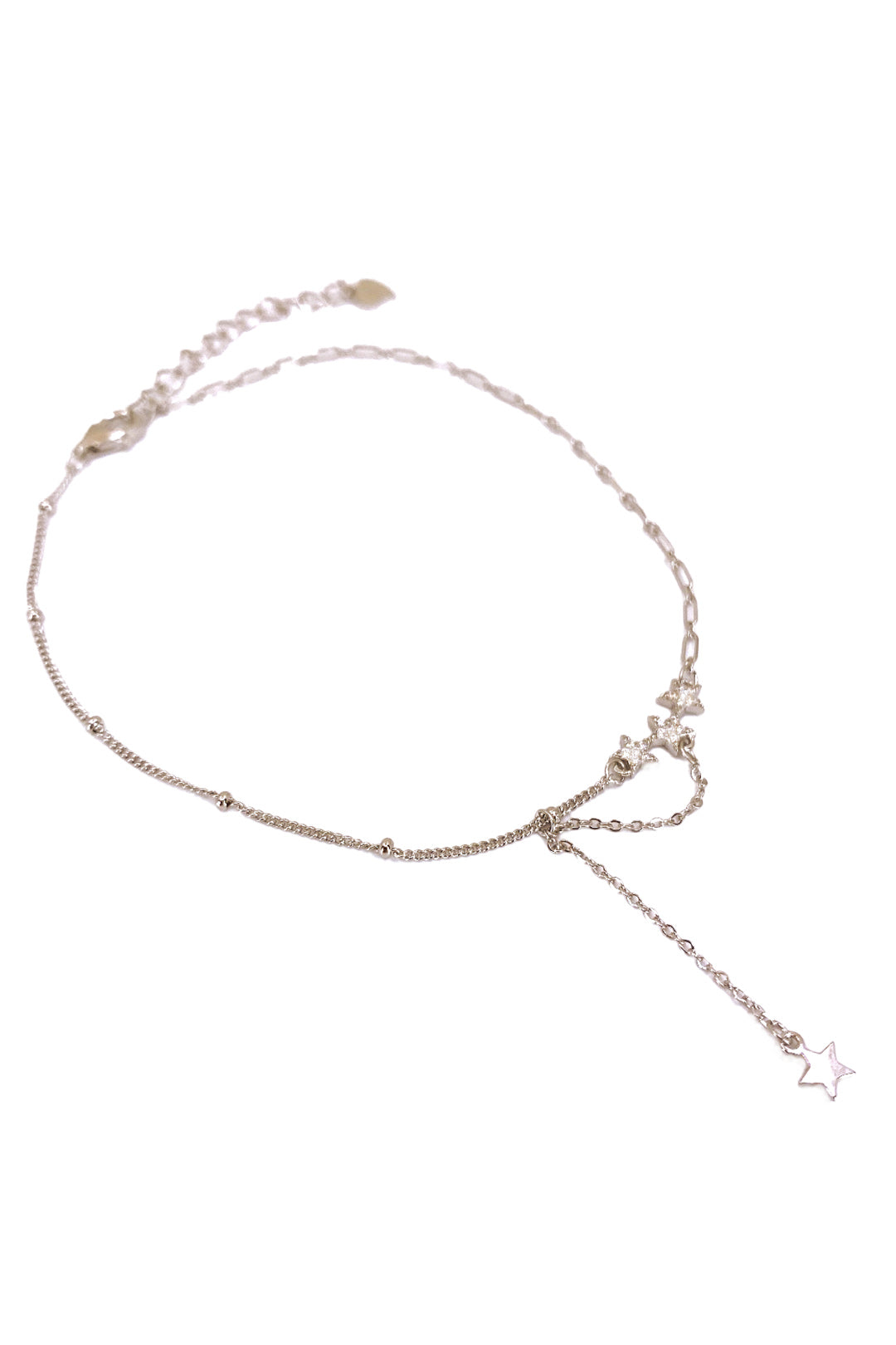 Üç Yıldız ve Sallantı Detay Gümüş Halhal