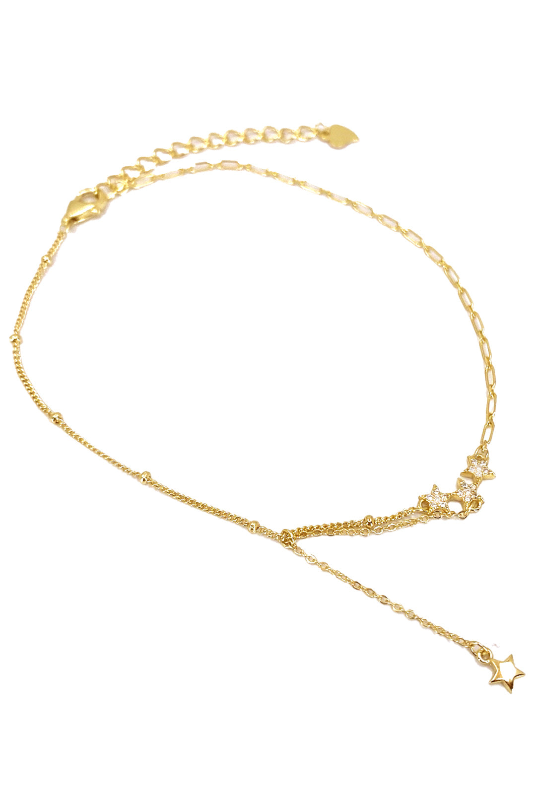 Üç Yıldız ve Sallantı Detay Gümüş Halhal