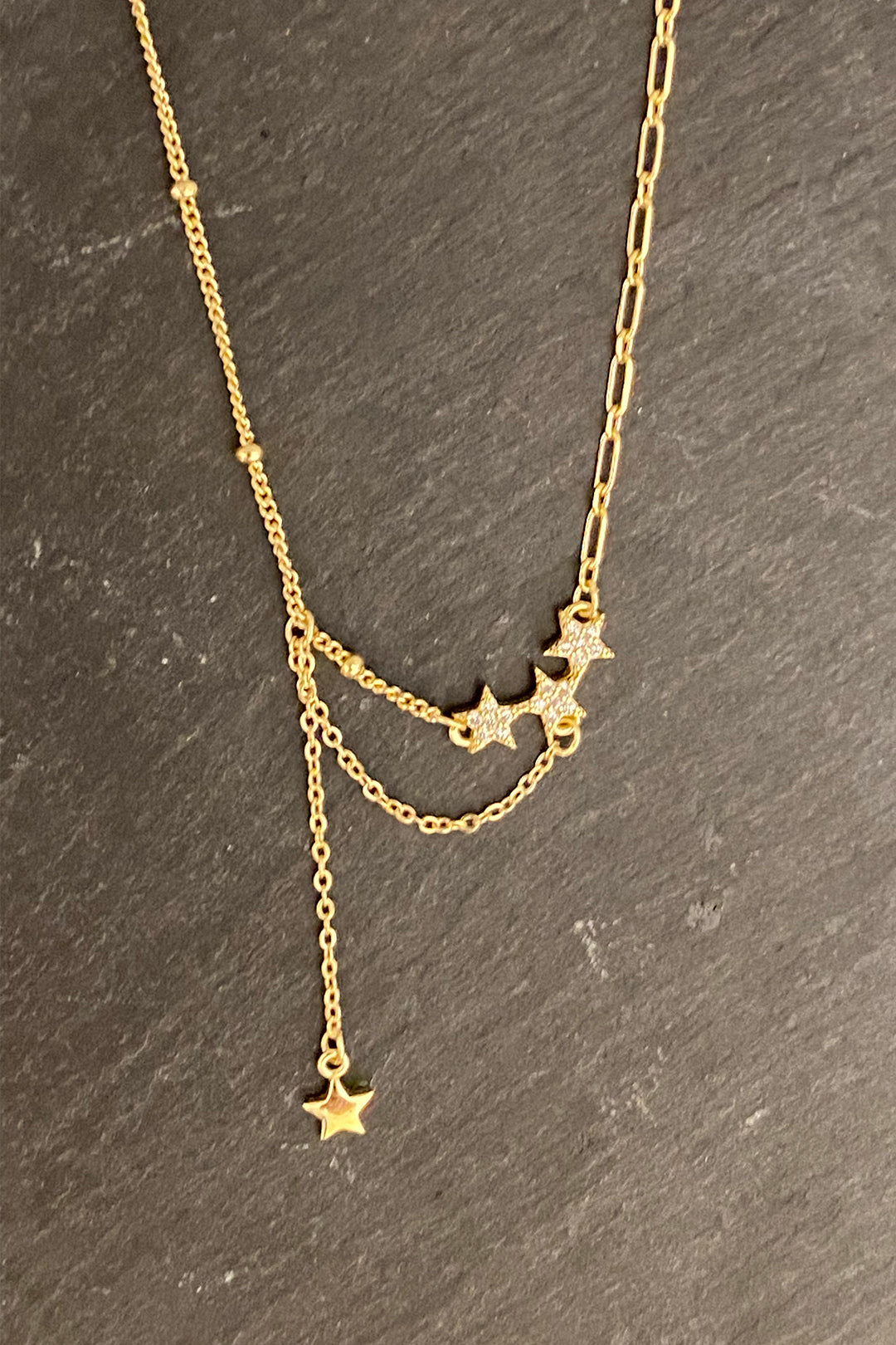 Üç Yıldız ve Sallantı Detay Gümüş Halhal