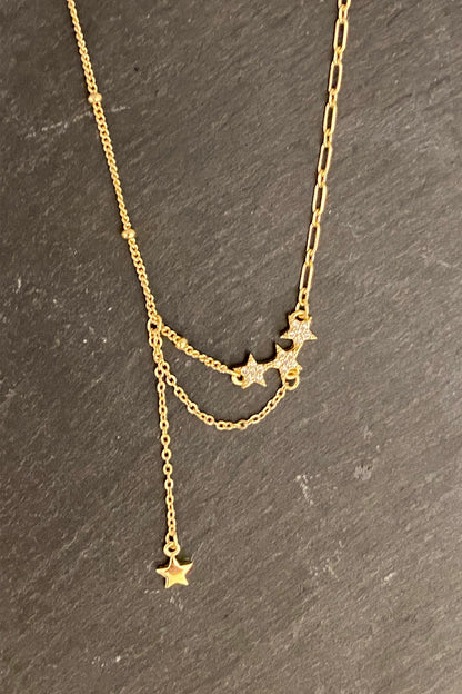 Üç Yıldız ve Sallantı Detay Gümüş Halhal