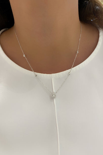 Dört Tohum Ve Damla Detay Gümüş Kolye