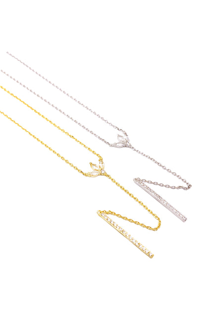 Lotus Ve Çubuk Gümüş Y Kolye