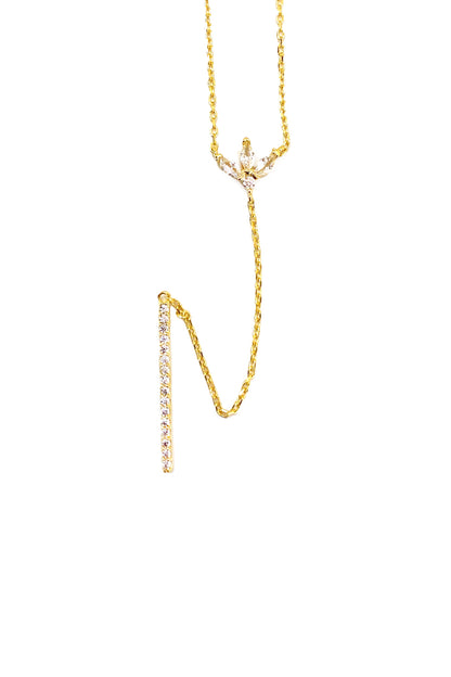 Lotus Ve Çubuk Gümüş Y Kolye