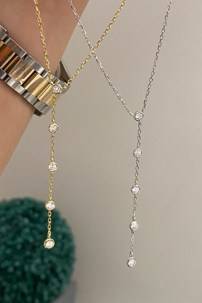 Aralıklı Beş Tohum Gümüş Y Kolye