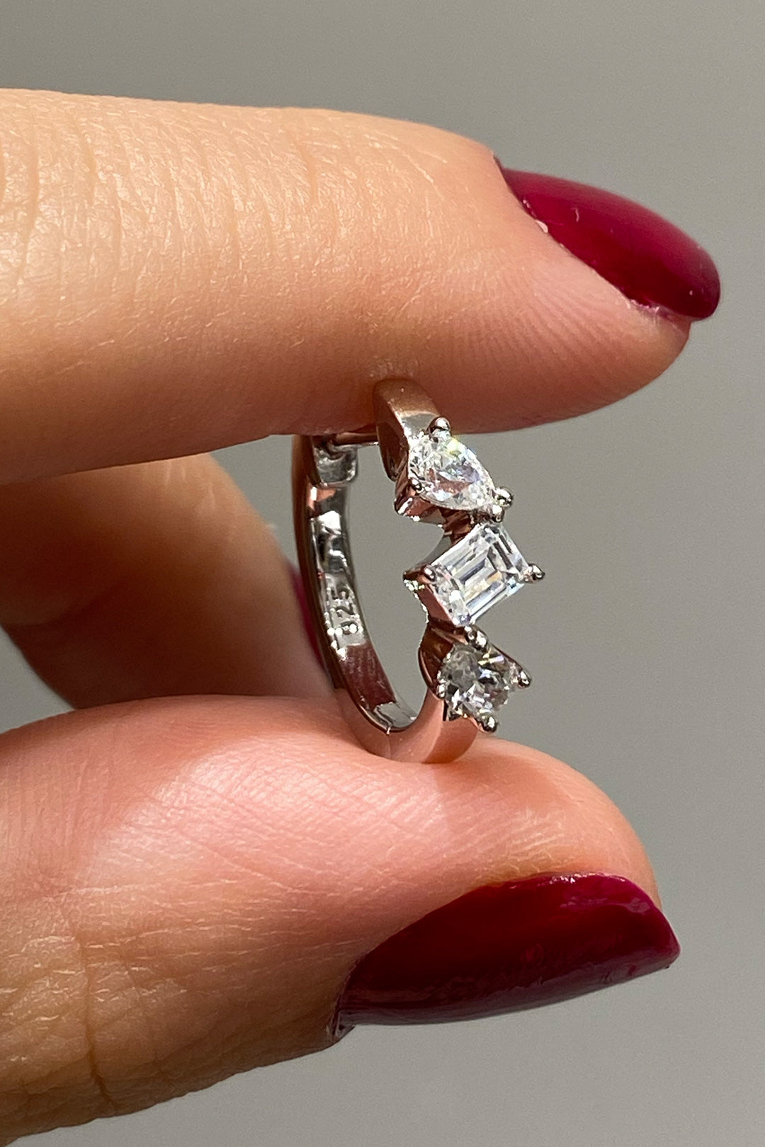 Damla Baget Ve Oval Gümüş Halka Küpe