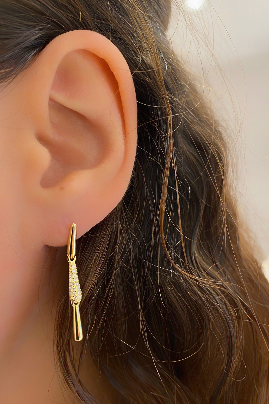 Taşlı Ve Taşsız Üç Stick Gümüş Çivili Küpe