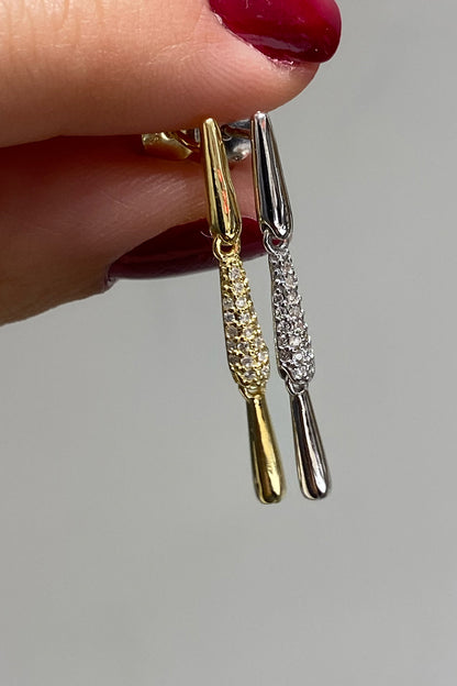 Taşlı Ve Taşsız Üç Stick Gümüş Çivili Küpe