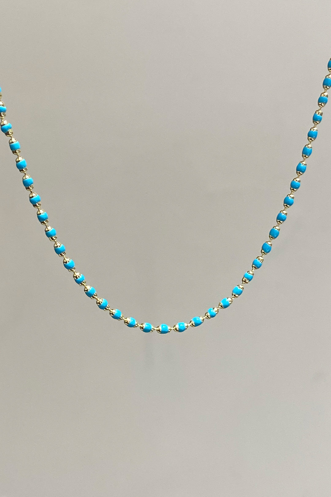 Turkuaz Mineli Top Gümüş Kolye