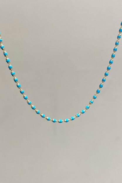 Turkuaz Mineli Top Gümüş Kolye