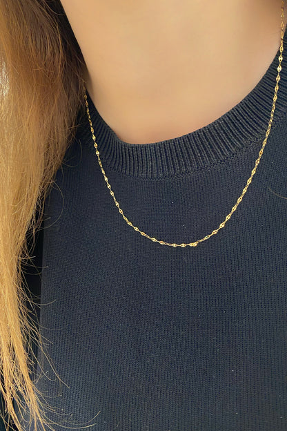 İnce Gözlük Zincir Gümüş Kolye