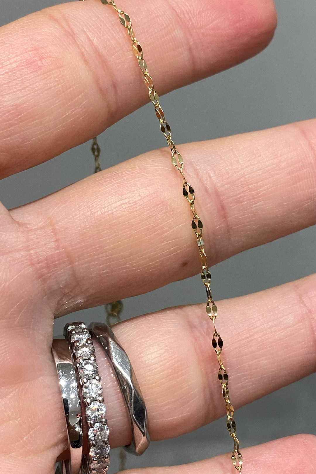 İnce Gözlük Zincir Gümüş Kolye