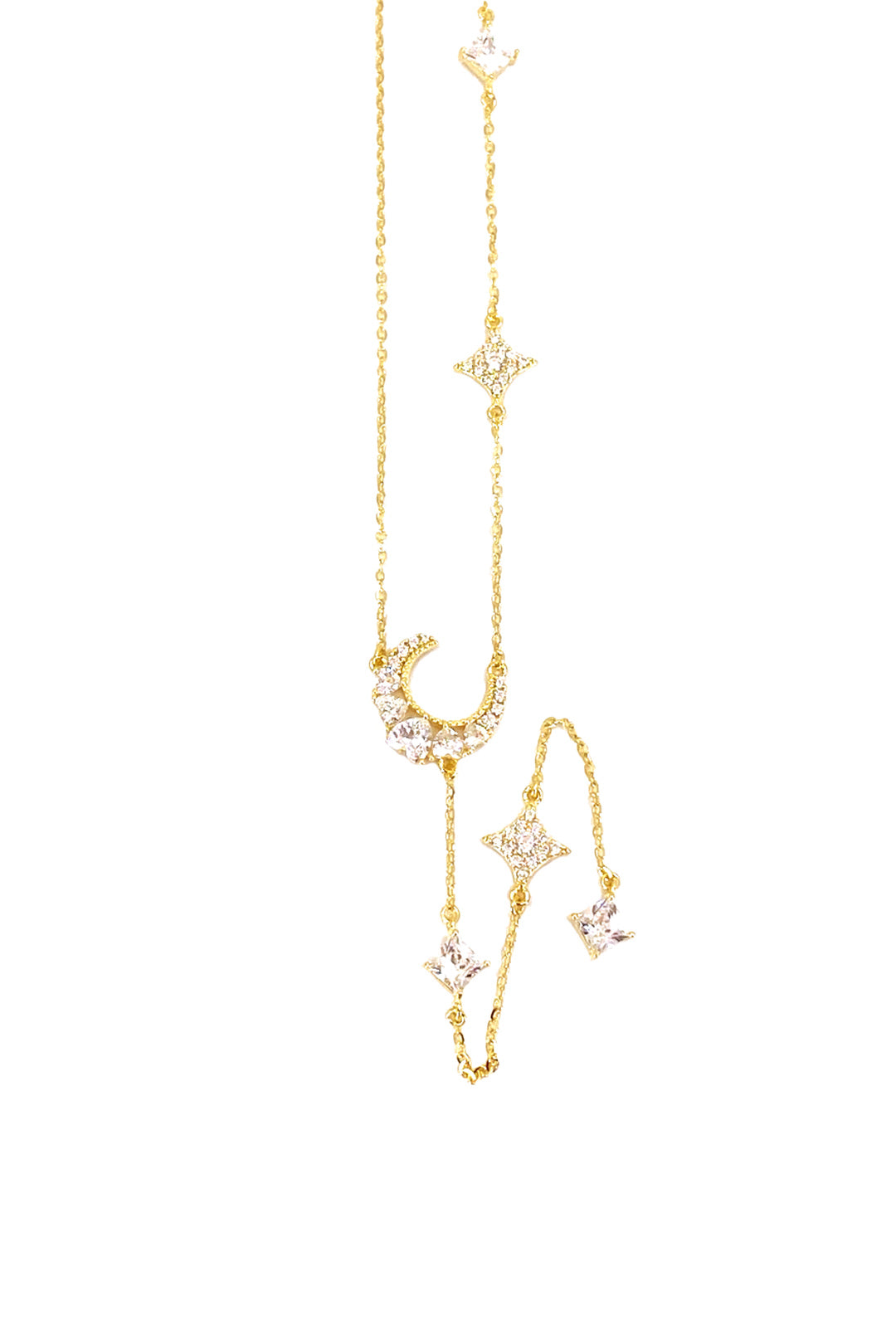 Karo Ve Ay Gümüş Y Kolye