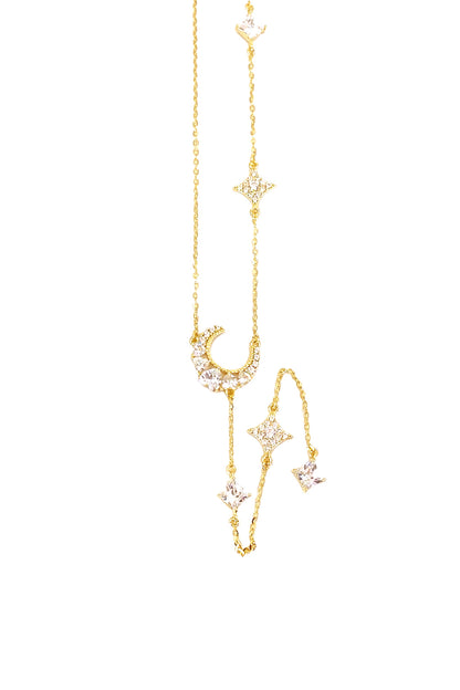 Karo Ve Ay Gümüş Y Kolye