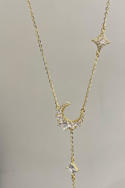 Karo Ve Ay Gümüş Y Kolye