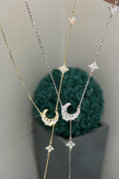 Karo Ve Ay Gümüş Y Kolye