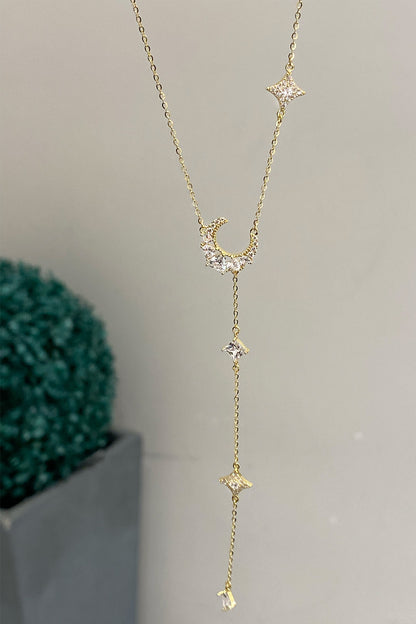 Karo Ve Ay Gümüş Y Kolye