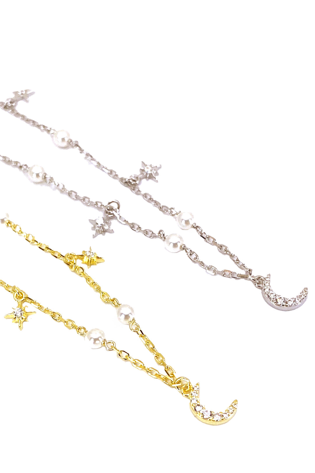 Ay Yıldız Ve İnci Gümüş Kolye