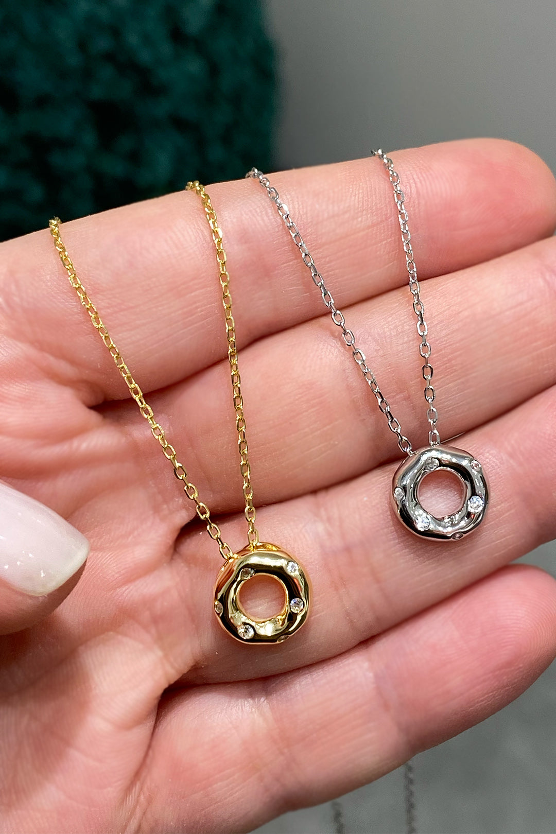 Mini Donut Gümüş Kolye