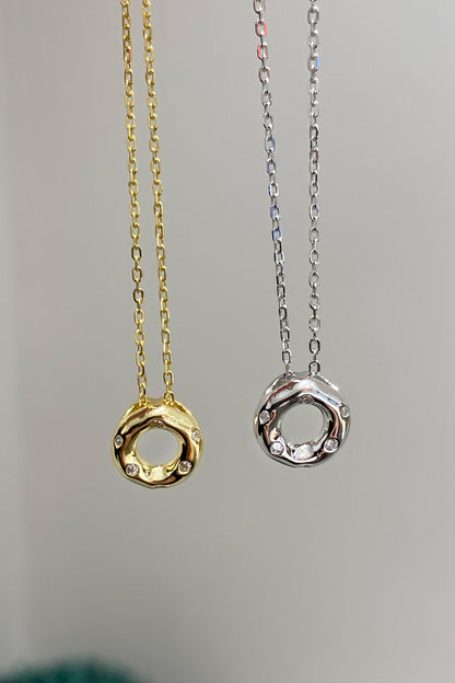 Mini Donut Gümüş Kolye