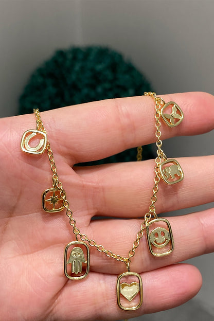 Taşsız Figür Sallantılı Gümüş Kolye