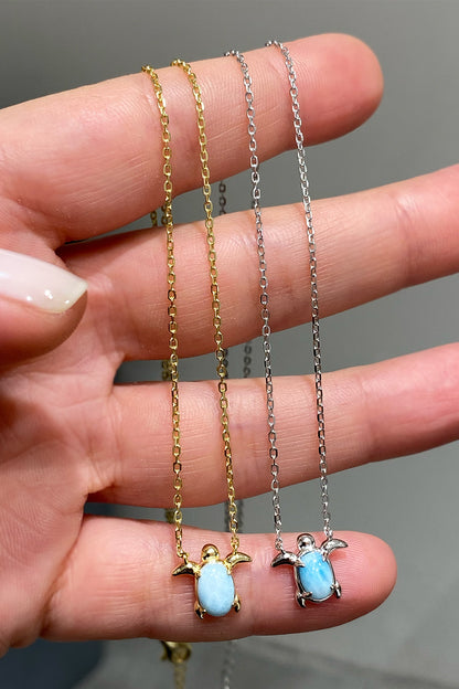 Opal Kaplumbağa Gümüş Kolye