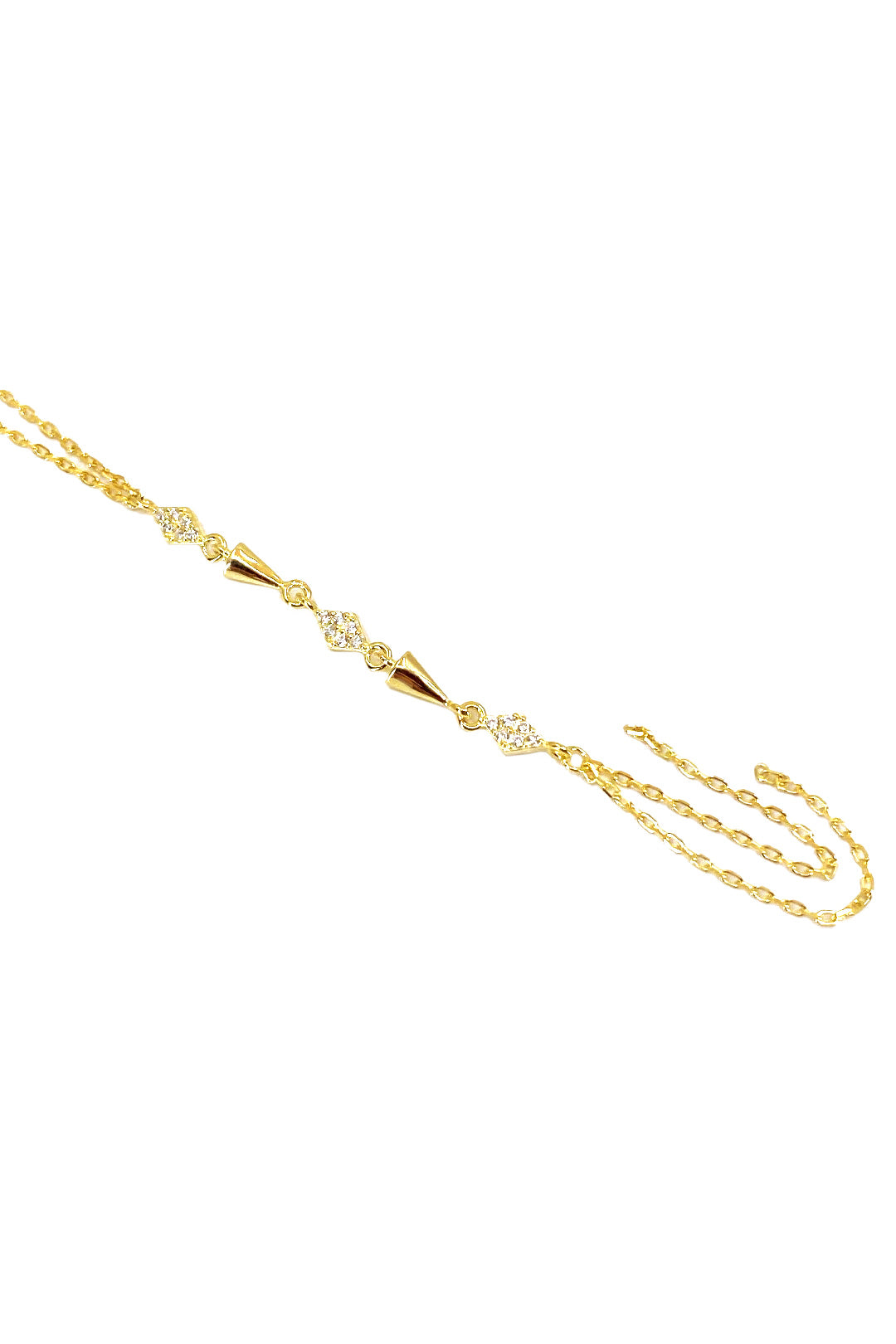 Taşlı Karo Kurşun Gümüş Y Kolye