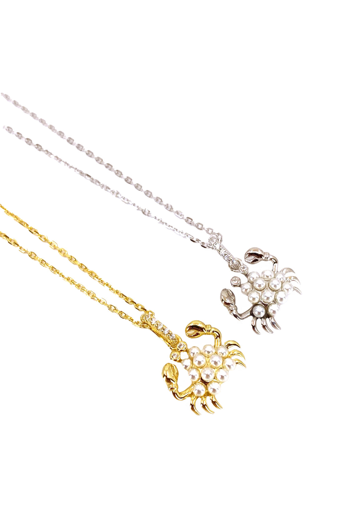 İncili Yengeç Gümüş Kolye