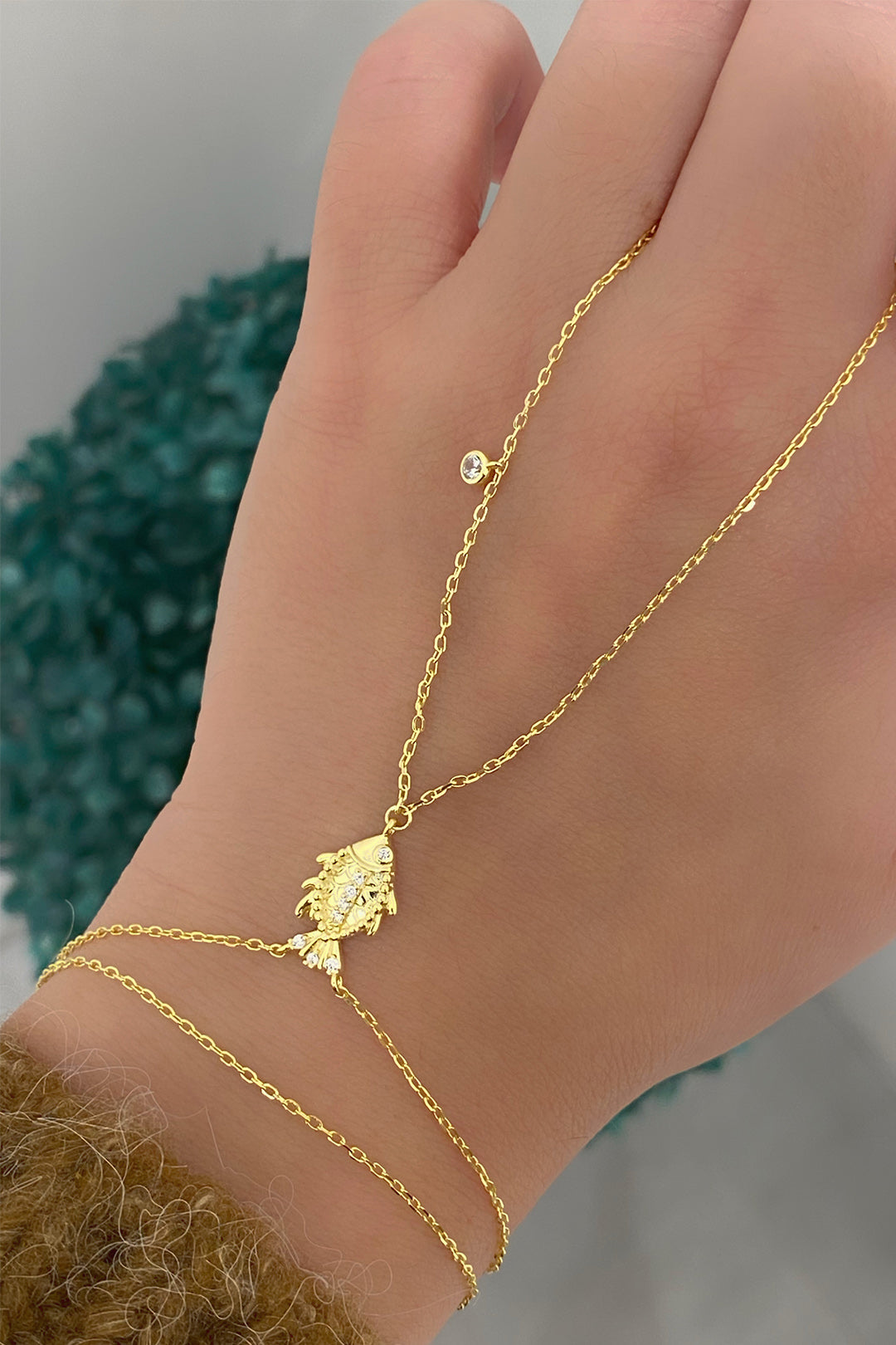 Taş Detaylı Balık Gümüş Şahmeran