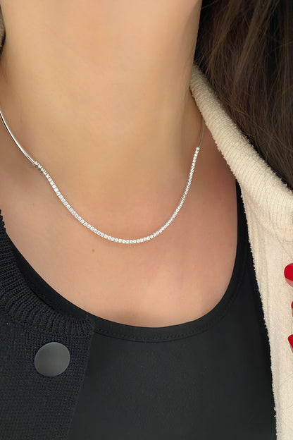 Suyolu Ve Kelepçe Gümüş Kolye