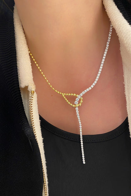 Suyolu Ve Top Zincir Gümüş Kolye