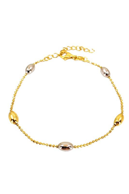 Taşsız Top Ve Mix Fasulye Gümüş Bileklik