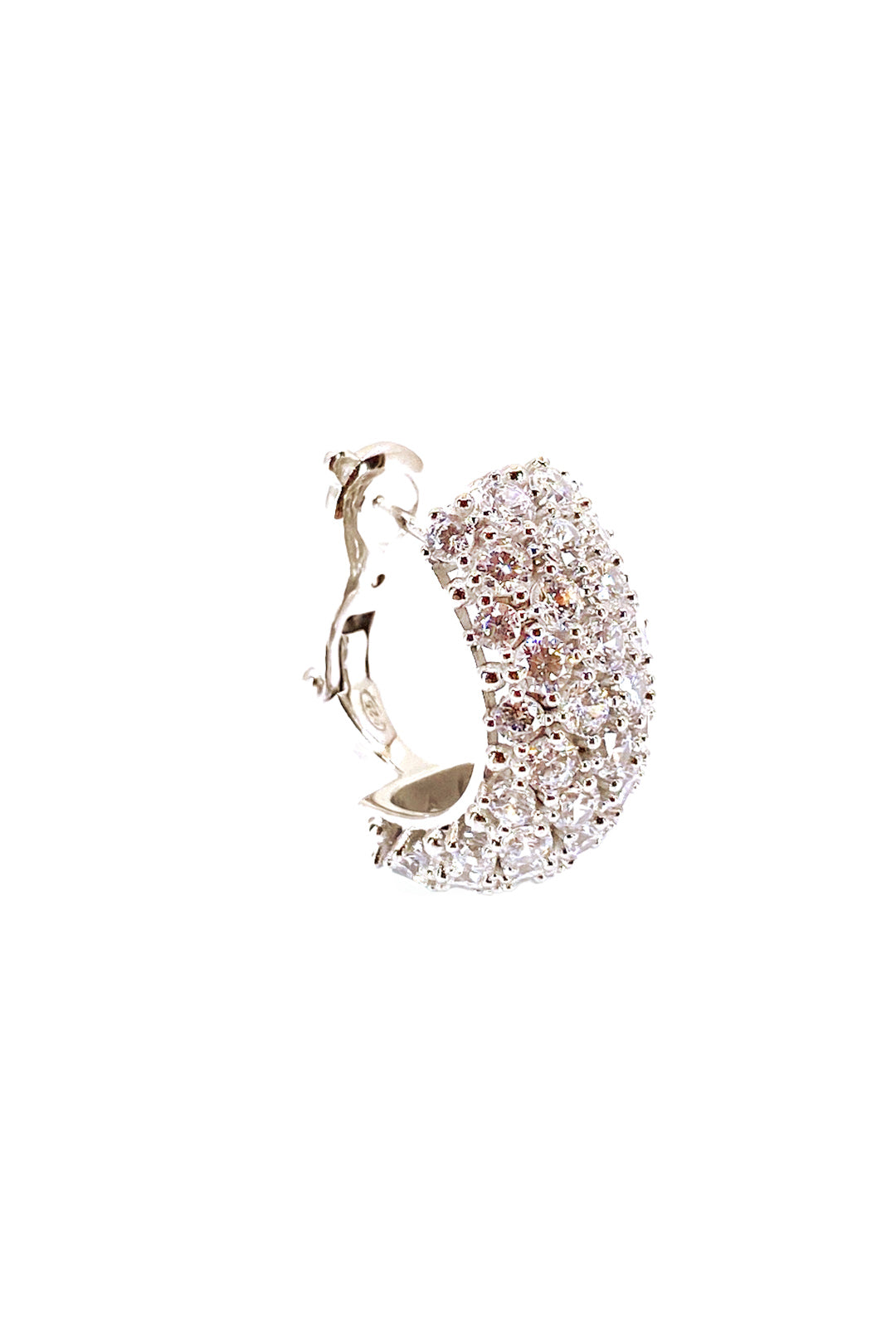 Vip Dört Sıra Taşlı Pimli Gümüş Küpe