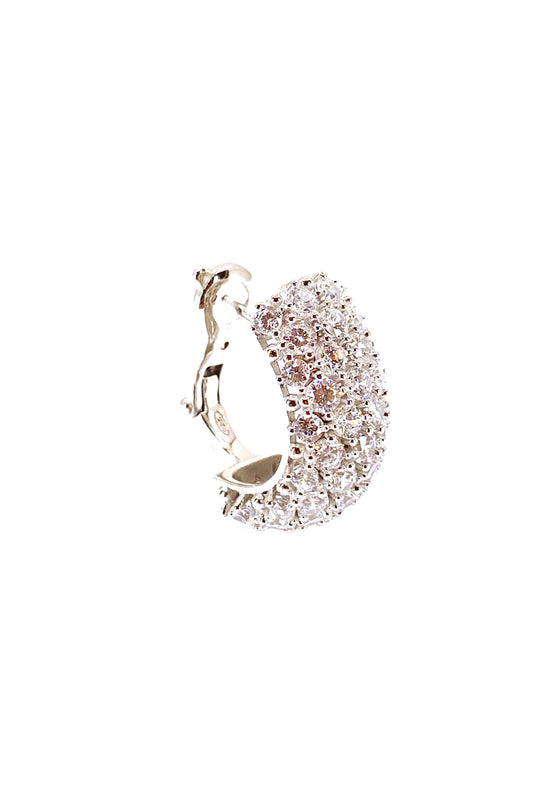 Vip Dört Sıra Taşlı Pimli Gümüş Küpe