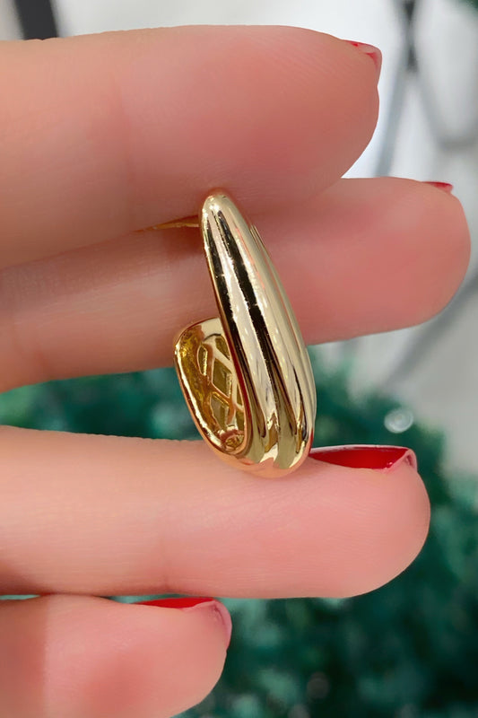 Taşsız Üç Sıra Uzun J Gümüş Küpe