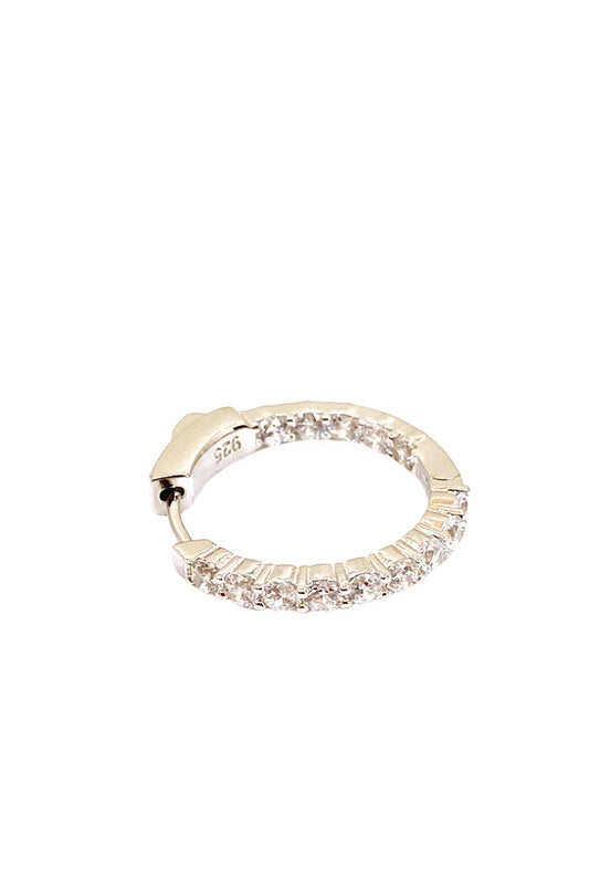 Dokuz Beş Çift Yön Suyolu Gümüş Halka Küpe