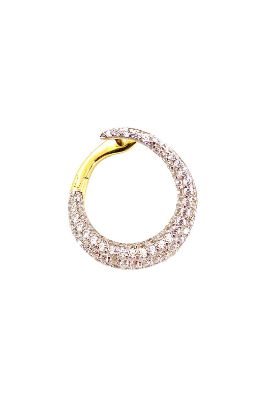 Süzme Taşlı C Çember Gümüş Küpe