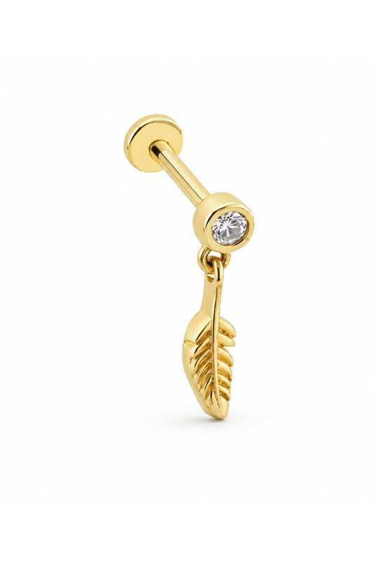 Tüy Sallantılı Tohum 14 Ayar Altın Piercing