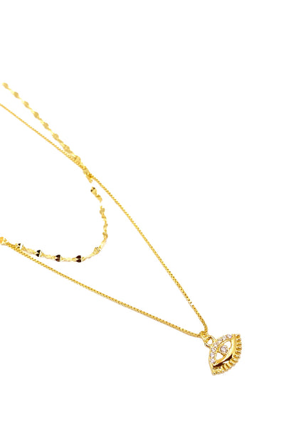 Gözlük Ve Yılan Zincir Göz İkili Gümüş Kolye
