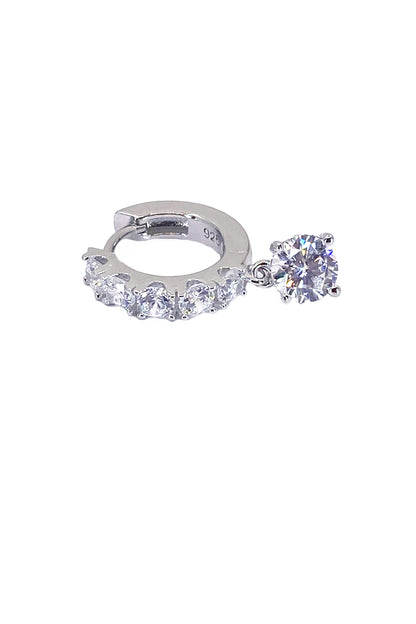 Tektaş Sallantılı Beş Taş Gümüş Halka Küpe