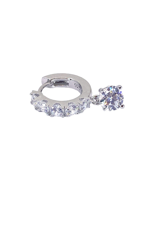 Tektaş Sallantılı Beş Taş Gümüş Halka Küpe