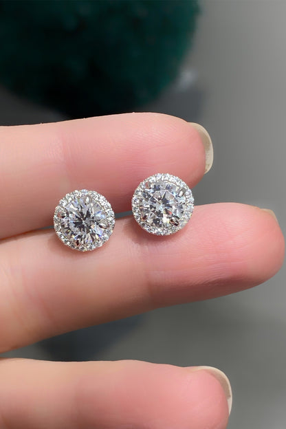 Vip Yuvarlak Montür Gümüş Çivili Küpe